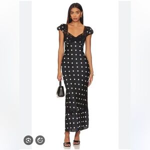 Black Polka Dot Cutout Dress